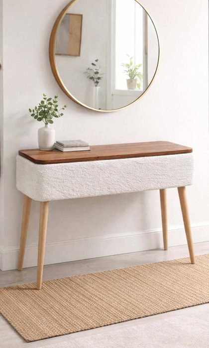 Hanah Home Sole - Aparador Blanco con Tela Teddy Hanah Home Sole - Aparador Blanco con Tela Teddy